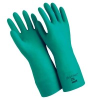 Ansell Sol-vex 15-Mil. Flock-Lined, 13" Straight Cuff Nitrile Gloves