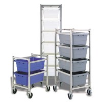 Stainless steel tote dollies make transporting product easier than ever! Choose from three sizes.