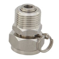 Stainless Steel Swivel Adapter: 3/4'' GHT, 3/4'' GHT