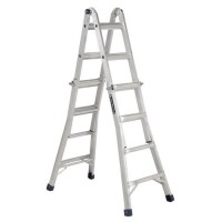 Four different ladder types in one — can be used as a twin step ladder, stairway ladder, scaffold or an extension ladder.