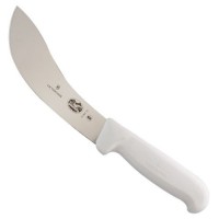 6" White Fibrox Handle Curved Skinning Knife