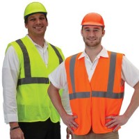 Class 2 Fabric Safety Vests are available in Hi-Viz yellow or orange, in mesh or solid fabric.
