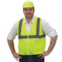 Class 2 Mesh Fabric Zip-Up Safety Vest