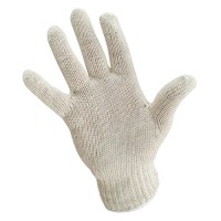 Light Weight Knit Glove with White Wrist Cuff Edge.