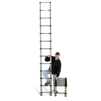 Extension ladders retracts to a convenient 2.6 ft. height.
