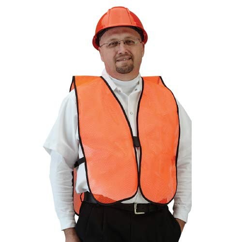 Orange, High Visibility Solid Mesh Vest
