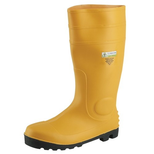 Safety Yellow 16" PVC/Nitrile Boot with Steel Midsole
